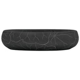 Vidaxx Aufsatzwaschbecken oval 59x40x15 cm Keramik schwarz