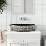 Vidaxx Aufsatzwaschbecken oval 56,5x36,5x13,5 cm Keramik schwarz und blau