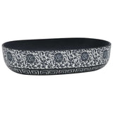 Vidaxx Aufsatzwaschbecken oval 59x40x14 cm Keramik schwarz und blau
