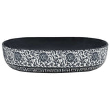 Vidaxx Aufsatzwaschbecken oval 59x40x14 cm Keramik schwarz und blau