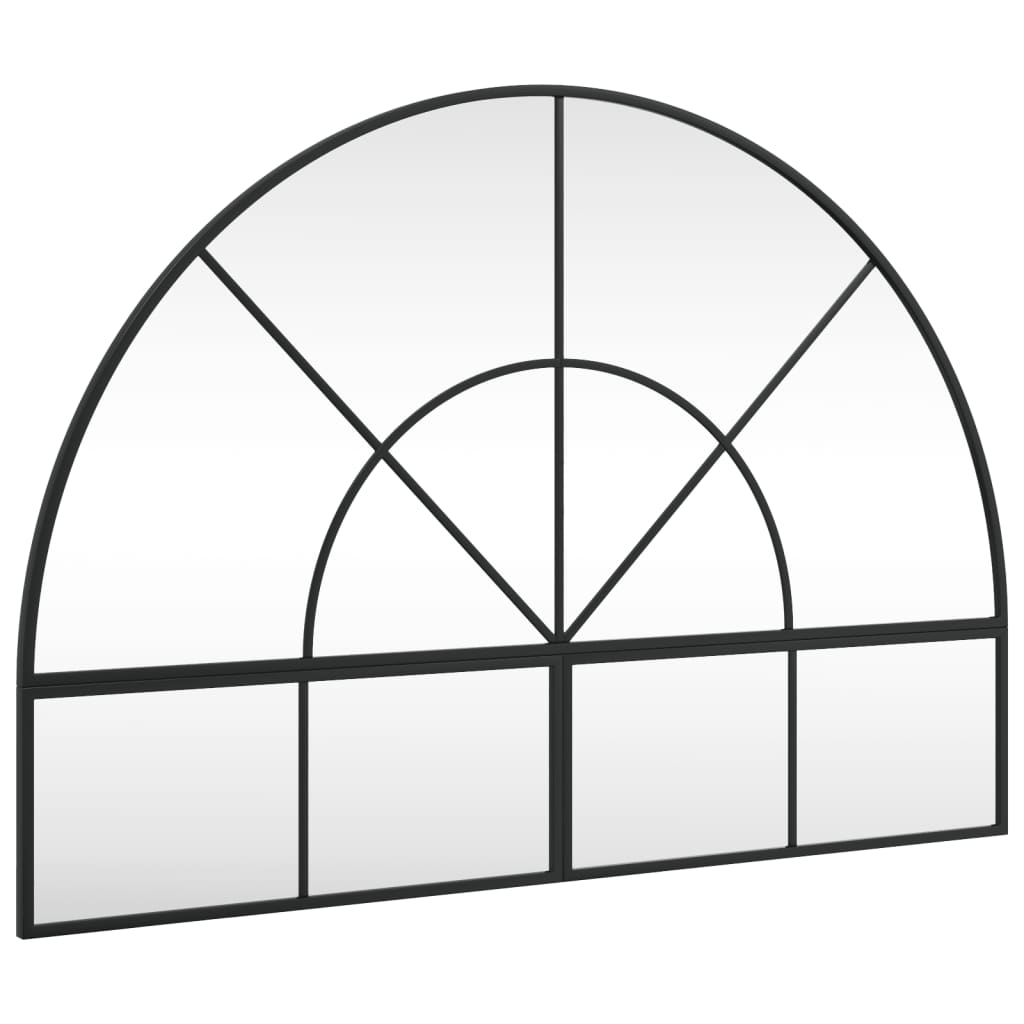 VidaXL Wandspiegelbogen 100x70 cm Eisen schwarz