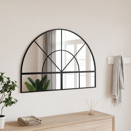 VidaXL Wandspiegelbogen 100x70 cm Eisen schwarz
