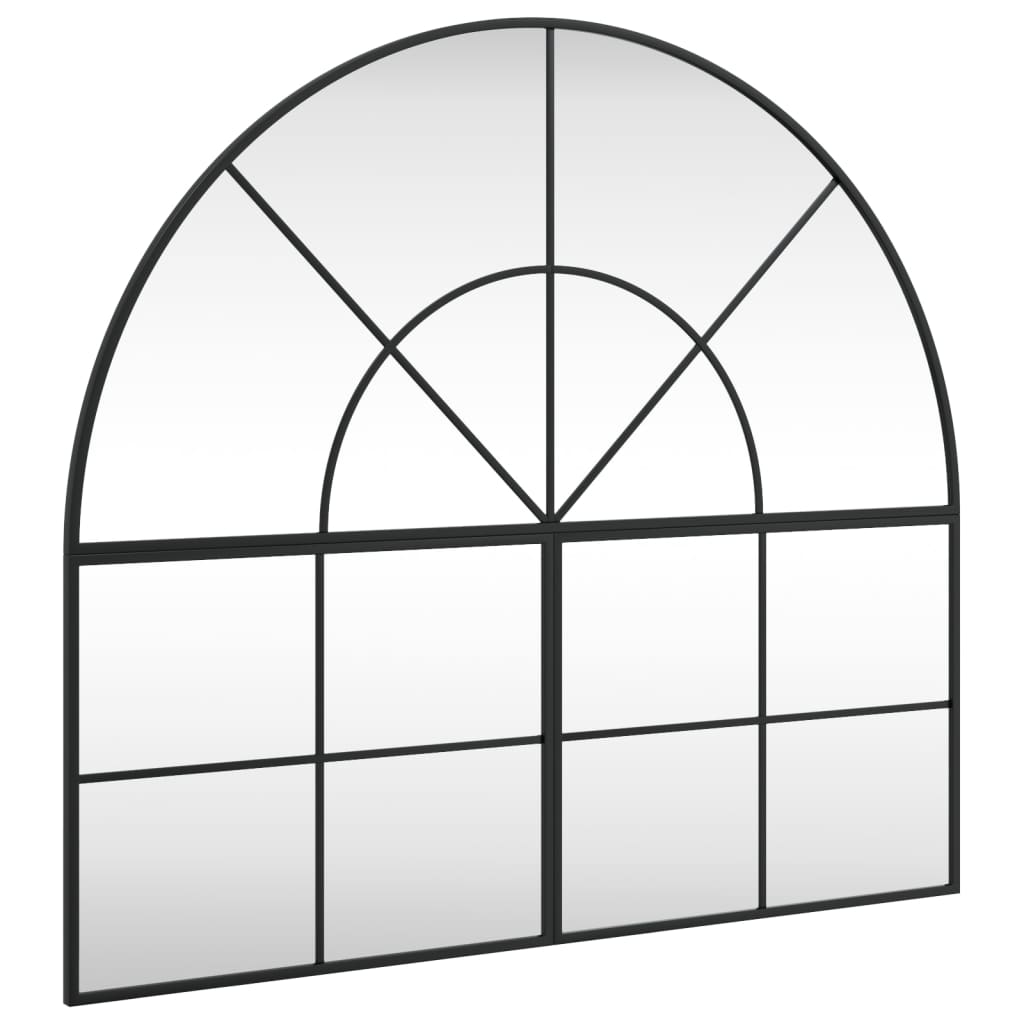 VidaXL Wandspiegelbogen 100x90 cm Eisen schwarz
