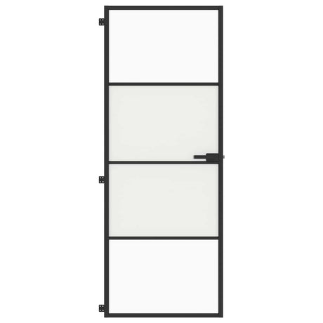 Vidaxx Innentür schmal 76x201,5 cm Hartglas und Aluminium schwarz