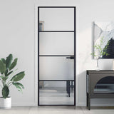 Vidaxx Innentür schmal 76x201,5 cm Hartglas und Aluminium schwarz