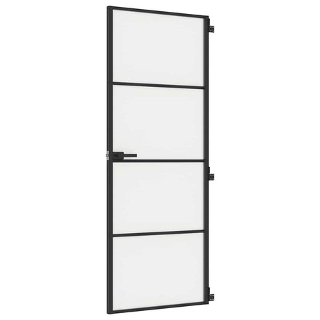 Vidaxx Innentür schmal 76x201,5 cm Hartglas und Aluminium schwarz