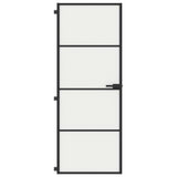 VidaXL Innentür schmal 76x201,5 cm gehärtetes Glas und Aluminium schwarz