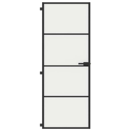 Vidaxx Innentür schmal 76x201,5 cm Hartglas und Aluminium schwarz