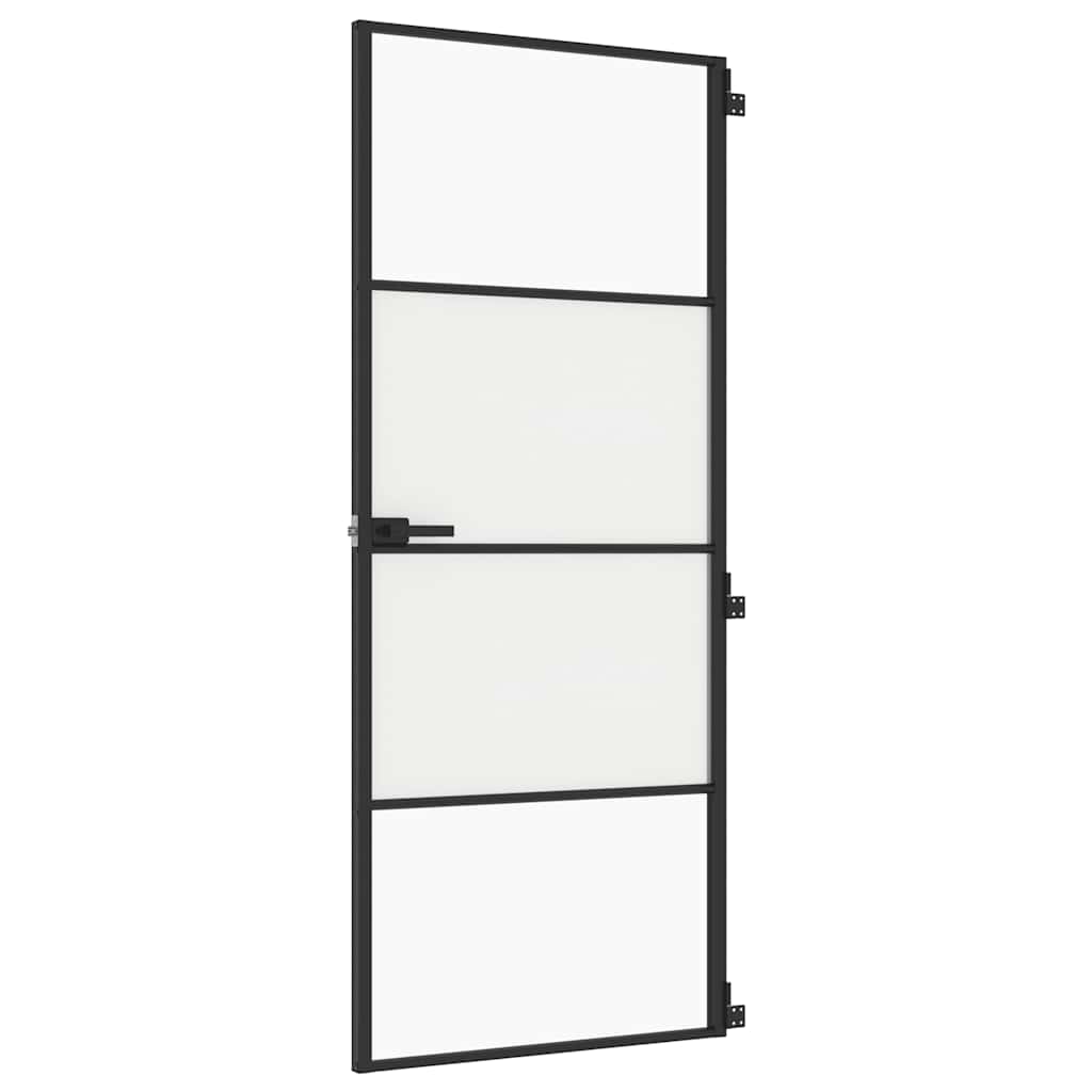 Vidaxx Innentür schmal 83x201,5 cm Hartglas und Aluminium schwarz