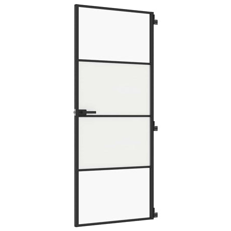 Vidaxx Innentür schmal 83x201,5 cm Hartglas und Aluminium schwarz