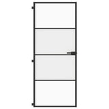 Vidaxl Innenür schmal 83x201,5 cm gehärtetes Glas und Aluminiumschwarz