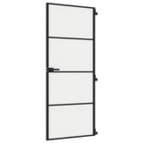 Vidaxl Porte intérieure étroite 83x201,5 cm Verre durcie et noir en aluminium