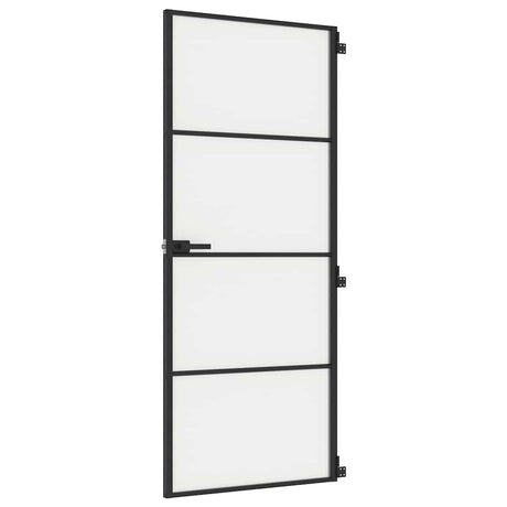 Vidaxx Innentür schmal 83x201,5 cm Hartglas und Aluminium schwarz