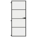 Vidaxl Porte intérieure étroite 83x201,5 cm Verre durcie et noir en aluminium