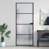 Vidaxx Innentür schmal 83x201,5 cm Hartglas und Aluminium schwarz