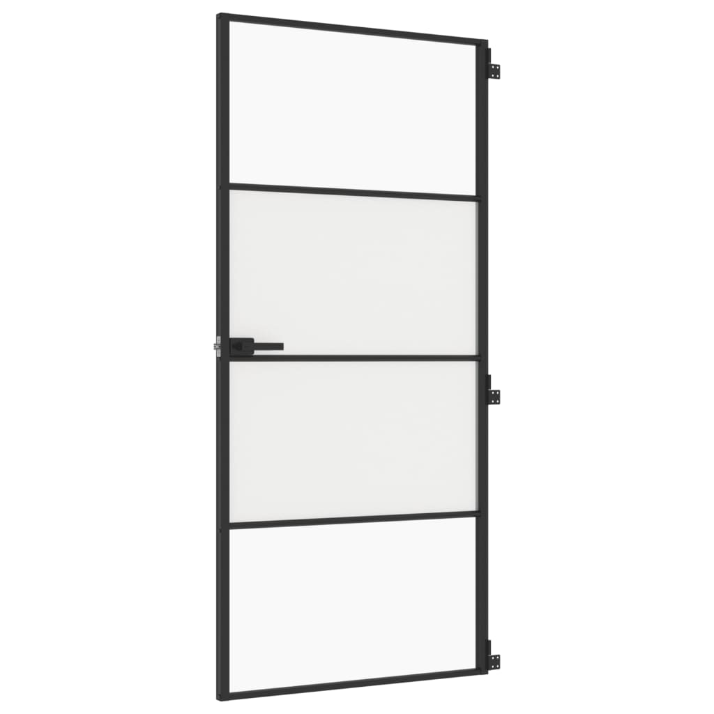 VidaXL inner door narrow 93x201.5 cm hardened glass and aluminum black