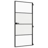 VidaXL inner door narrow 93x201.5 cm hardened glass and aluminum black