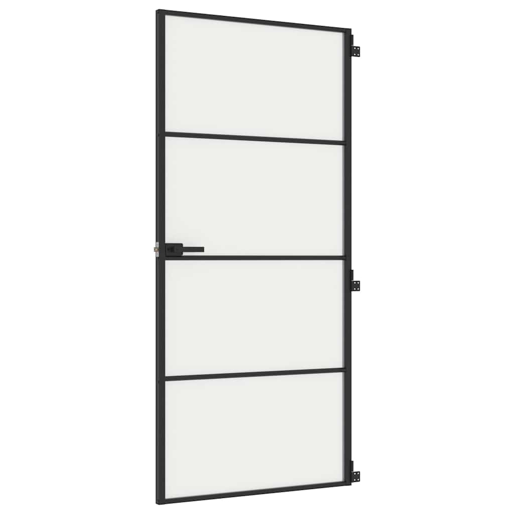 Vidaxx Innentür schmal 93x201,5 cm Hartglas und Aluminium schwarz