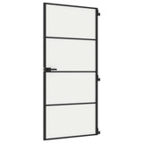 Vidaxx Innentür schmal 93x201,5 cm Hartglas und Aluminium schwarz