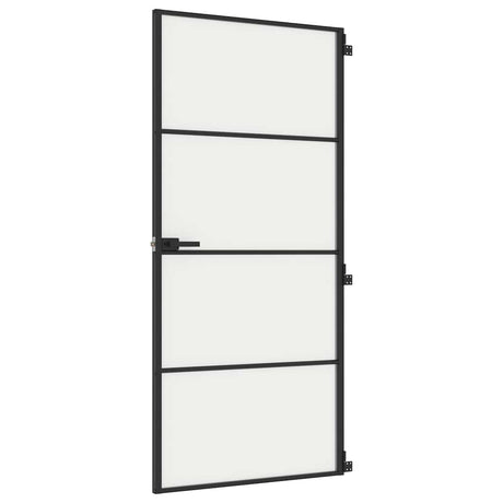 Vidaxx Innentür schmal 93x201,5 cm Hartglas und Aluminium schwarz