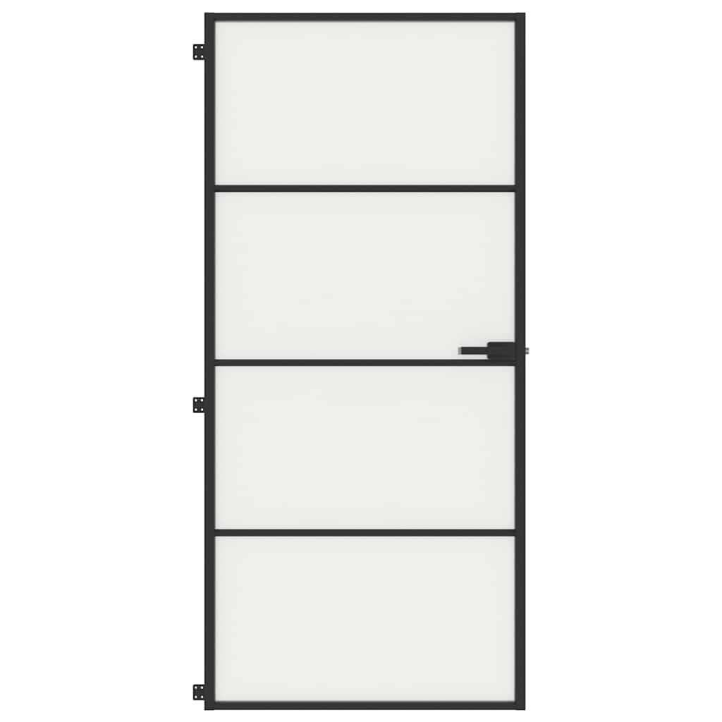 Vidaxx Innentür schmal 93x201,5 cm Hartglas und Aluminium schwarz