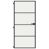 Vidaxx Innentür schmal 93x201,5 cm Hartglas und Aluminium schwarz