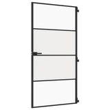 Vidaxx Innentür schmal 102,5x201,5 cm Hartglas und Aluminium schwarz