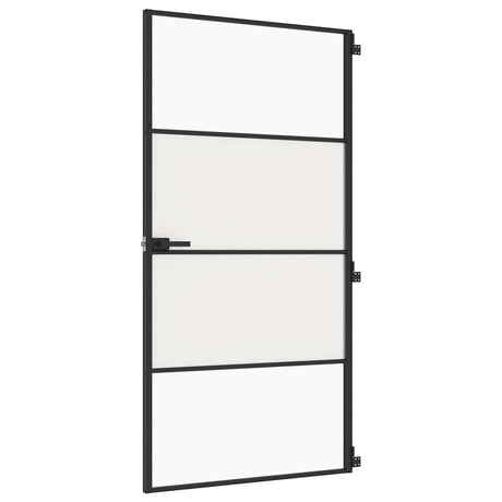 Vidaxx Innentür schmal 102,5x201,5 cm Hartglas und Aluminium schwarz