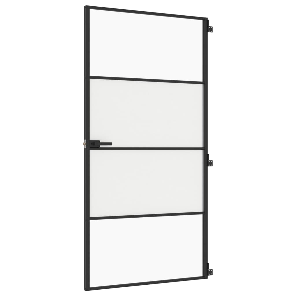 VidaXL inner door narrow 102.5x201.5 cm hardened glass and aluminum black