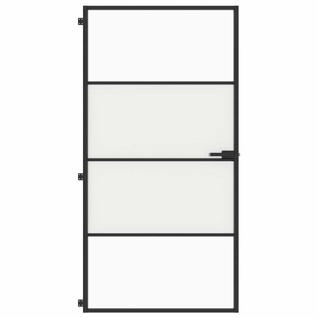 Vidaxx Innentür schmal 102,5x201,5 cm Hartglas und Aluminium schwarz