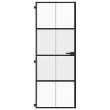 Vidaxl Innenür schmal 76x201,5 cm gehärtetes Glas und Aluminiumschwarz