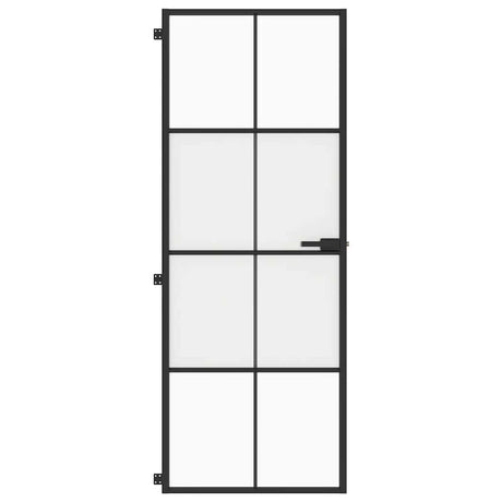 Vidaxx Innentür schmal 76x201,5 cm Hartglas und Aluminium schwarz
