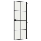 Vidaxx Innentür schmal 76x201,5 cm Hartglas und Aluminium schwarz