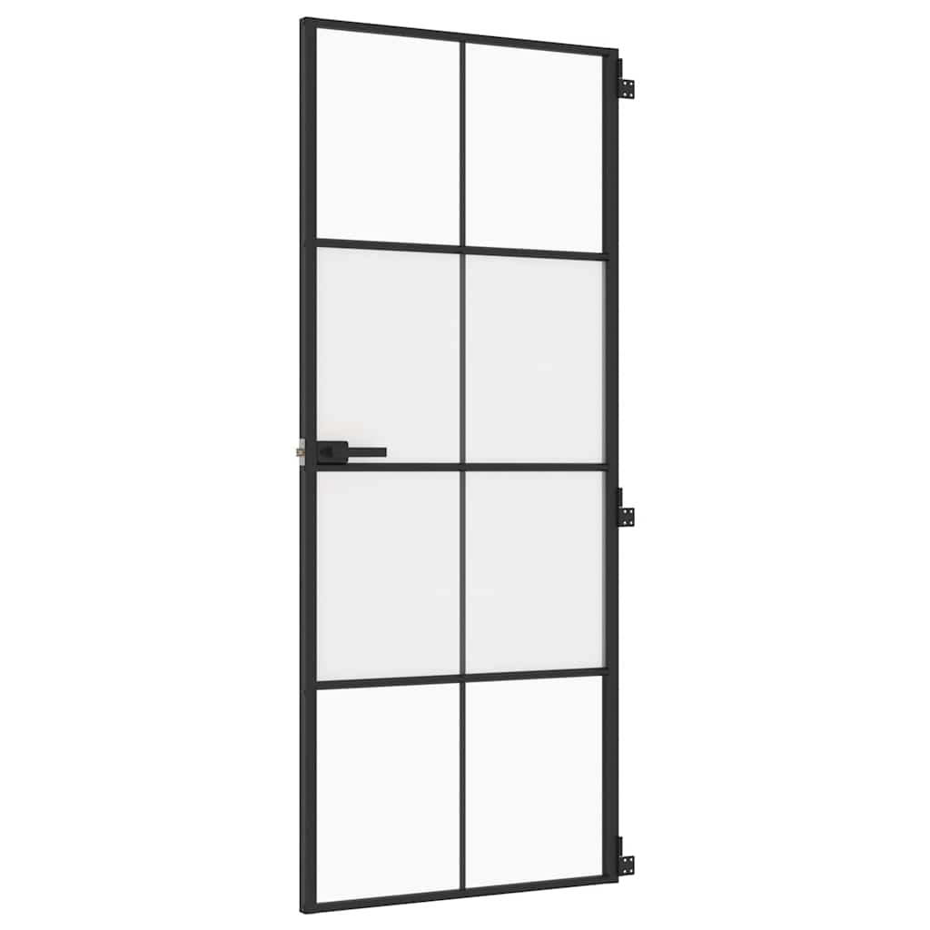 Vidaxx Innentür schmal 83x201,5 cm Hartglas und Aluminium schwarz