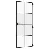 Vidaxx Innentür schmal 83x201,5 cm Hartglas und Aluminium schwarz