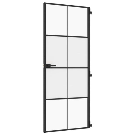 Vidaxx Innentür schmal 83x201,5 cm Hartglas und Aluminium schwarz