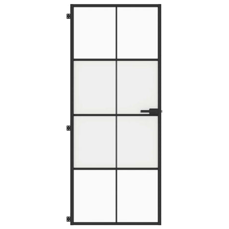 Vidaxx Innentür schmal 83x201,5 cm Hartglas und Aluminium schwarz