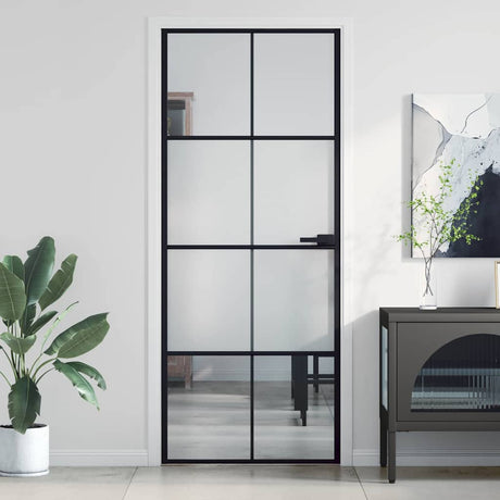 Vidaxx Innentür schmal 83x201,5 cm Hartglas und Aluminium schwarz