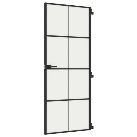 Vidaxx Innentür schmal 83x201,5 cm Hartglas und Aluminium schwarz