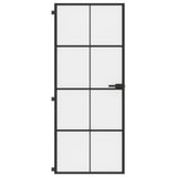 Vidaxl Porte intérieure étroite 83x201,5 cm Verre durcie et noir en aluminium