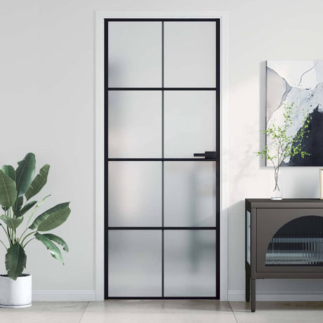 Vidaxx Innentür schmal 83x201,5 cm Hartglas und Aluminium schwarz