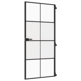 Vidaxx Innentür schmal 93x201,5 cm Hartglas und Aluminium schwarz