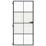 Vidaxx Innentür schmal 93x201,5 cm Hartglas und Aluminium schwarz
