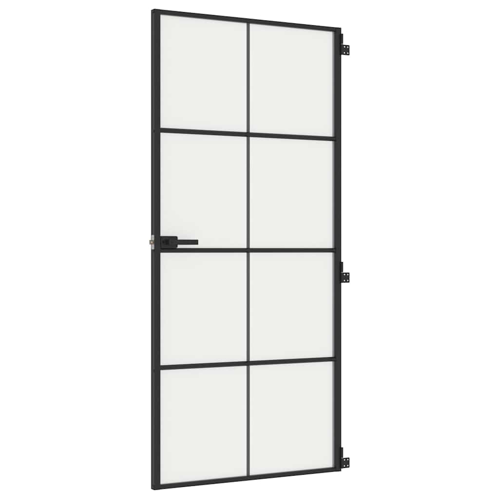 Vidaxx Innentür schmal 93x201,5 cm Hartglas und Aluminium schwarz