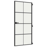 Vidaxx Innentür schmal 93x201,5 cm Hartglas und Aluminium schwarz