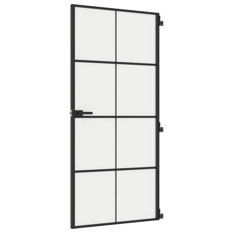 Vidaxx Innentür schmal 93x201,5 cm Hartglas und Aluminium schwarz
