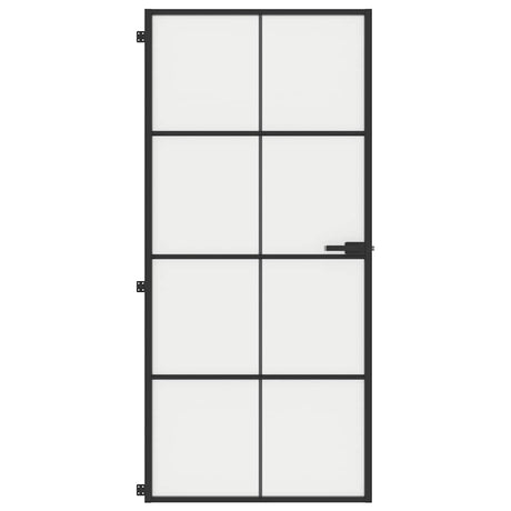 Vidaxx Innentür schmal 93x201,5 cm Hartglas und Aluminium schwarz