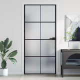 Vidaxx Innentür schmal 93x201,5 cm Hartglas und Aluminium schwarz