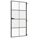 Porta interna vidaxl stretta 102.5x201,5 cm vetro indurito e nero in alluminio