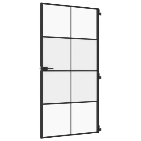 Vidaxx Innentür schmal 102,5x201,5 cm Hartglas und Aluminium schwarz